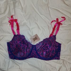 SAVAGE X FENTY PINK & BLUE LACE 38H BRA
